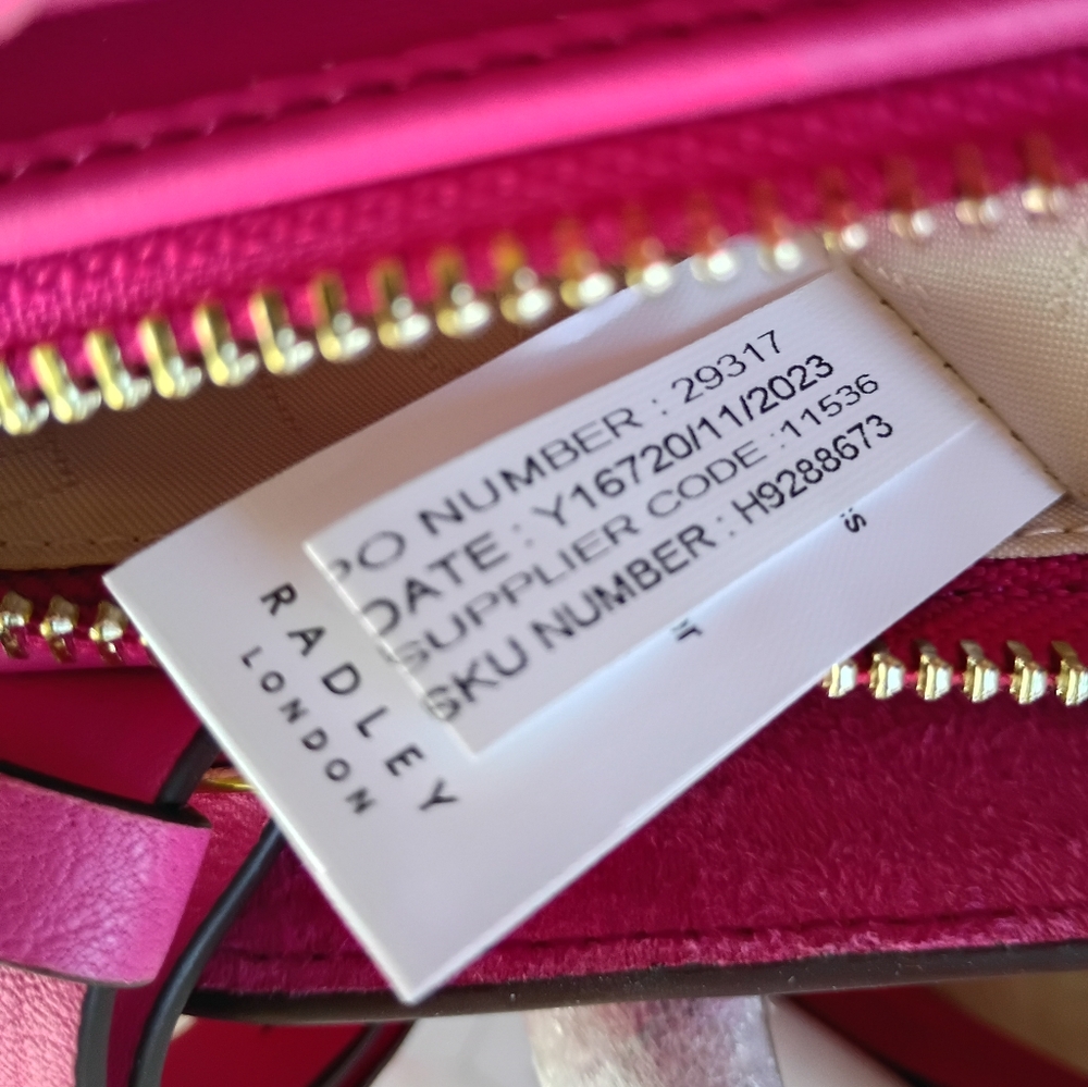 Radley London Hot Pink/Coulis Leather Liverpool Street Small Multiway Satchel - Picture 14 of 16